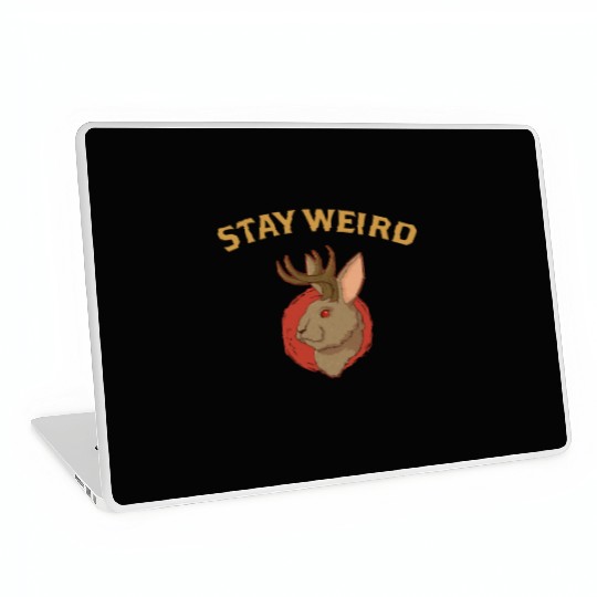 Stay Weird Cryptozoology Cryptid Jackalope product Laptop Skins