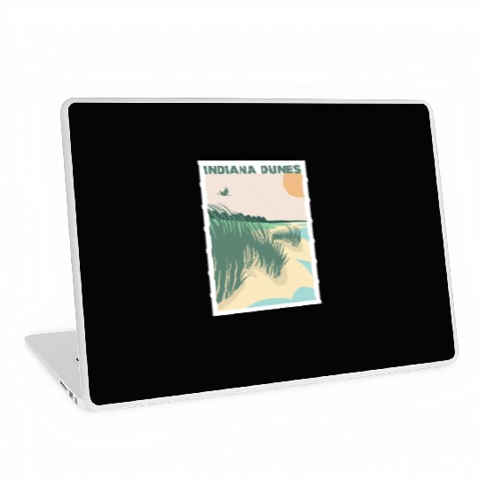 Grass Sunset Indiana Dunes Poster Laptop Skins