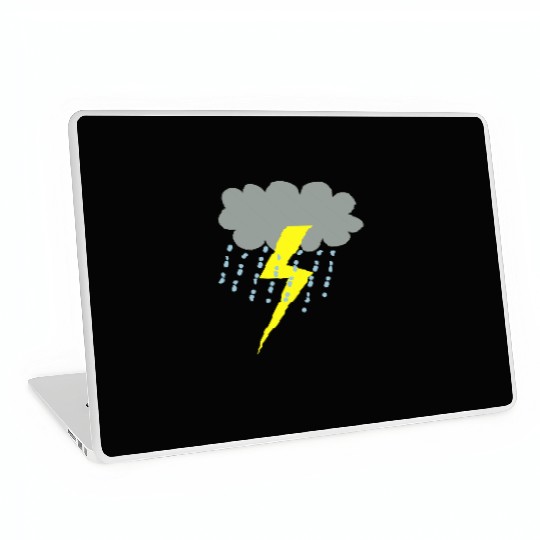 raincloud clouds storm with lightning Laptop Skins