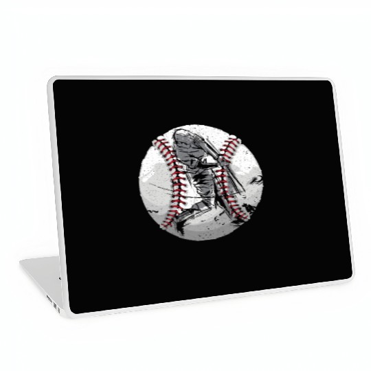 Baseball Player Coach Bat And Ball Pitcher Catcher Laptop Skins