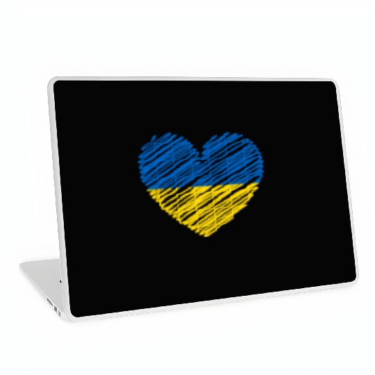 I Stand With Ukraine Ukrainian Heart Flag Laptop Skins