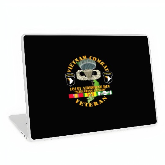 Army Vietnam Combat Veteran w 101st Airborne Div S Laptop Skins