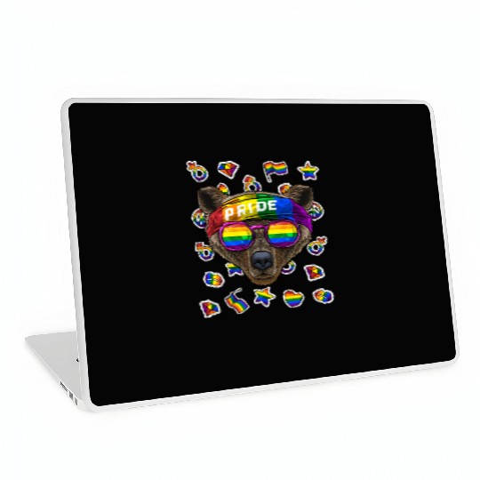 LGBT Bear Gay Pride Month Grizzly Bear Rainbow Les Laptop Skins