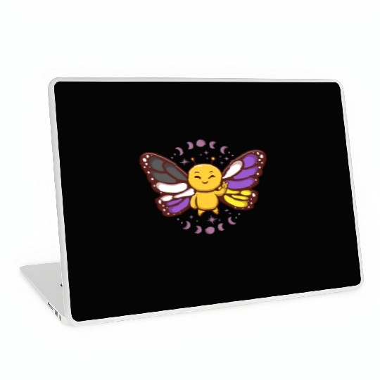 Gender Non-Binary Monarch Butterfly Subtle Pride Laptop Skins
