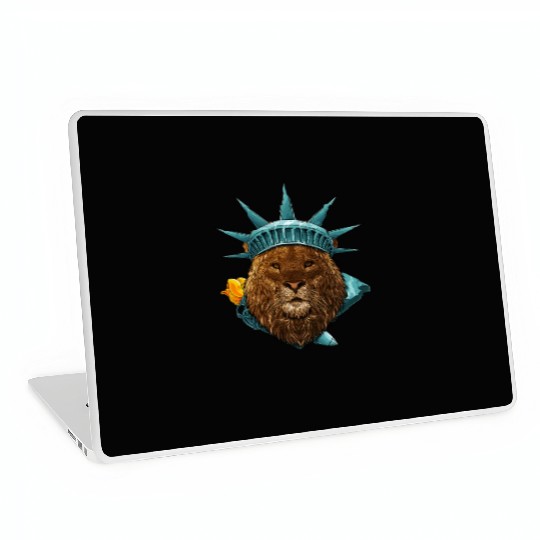 Statue Of Liberty Lion 4th Of July Animal USA Amer Laptop Skins