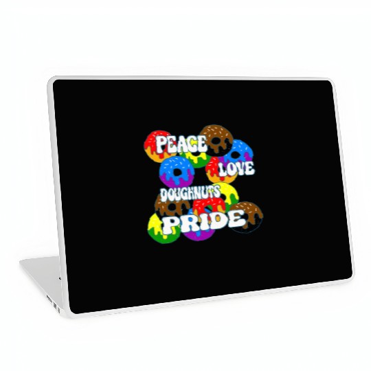 Peace Love Doughnuts Pride - LGBTQ+ Laptop Skins