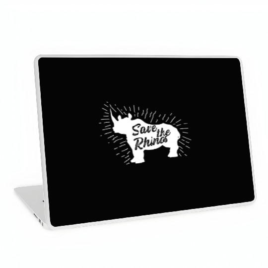 Save the Rhinos Vegan Gift Laptop Skins