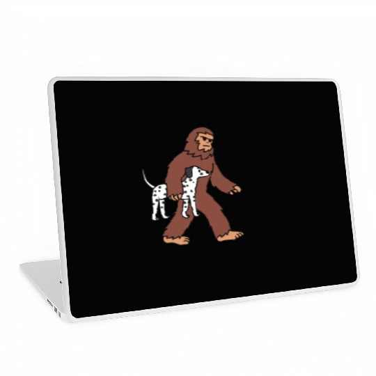 Bigfoot Sasquatch Walking Dalmatian Laptop Skins