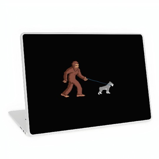Bigfoot Sasquatch Walking Schnauzer Laptop Skins