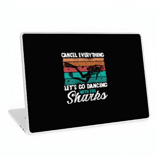 Scuba Diving Dancing with Sharks Scuba Diver Laptop Skins