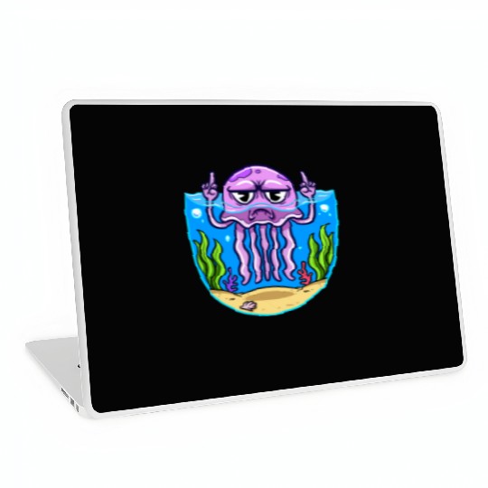 Jelly Fish Middle Finger Jellyfish Laptop Skins