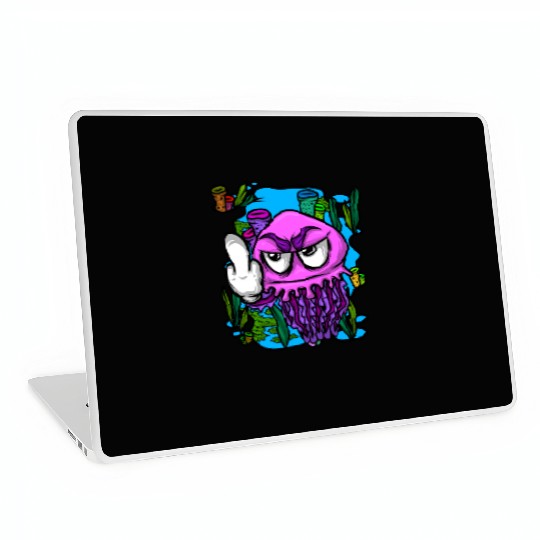 Jelly Fish Middle Finger Jellyfish Laptop Skins