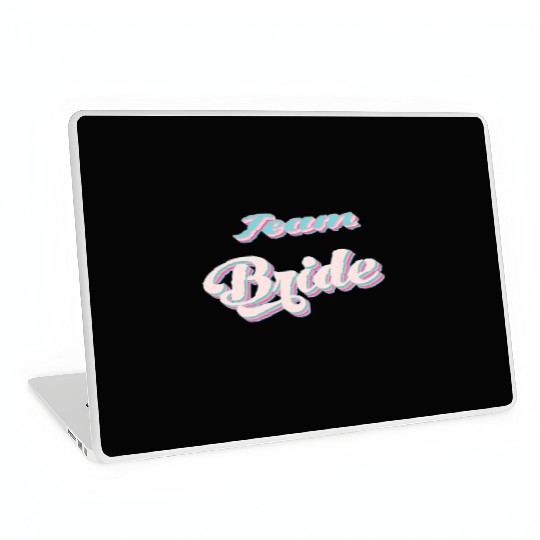 Bachelorette party team bride coul retro pink Laptop Skins
