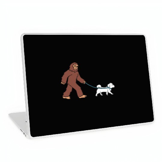 Bigfoot Sasquatch Walking Maltese Laptop Skins
