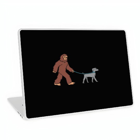 Bigfoot Sasquatch Walking Weimaraner Laptop Skins