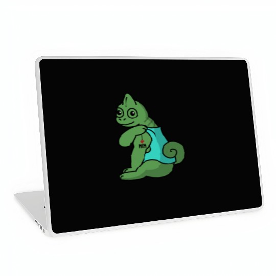 I Love Mom Tattoo Chameleon Reptile Laptop Skins