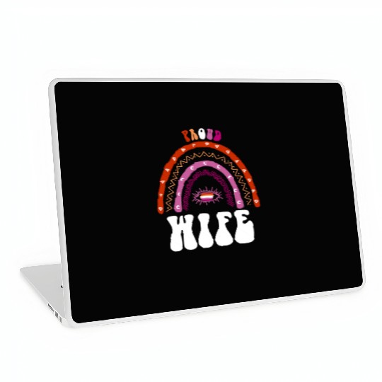 Lesbian Rainbow Proud Wife Lesbian Laptop Skins