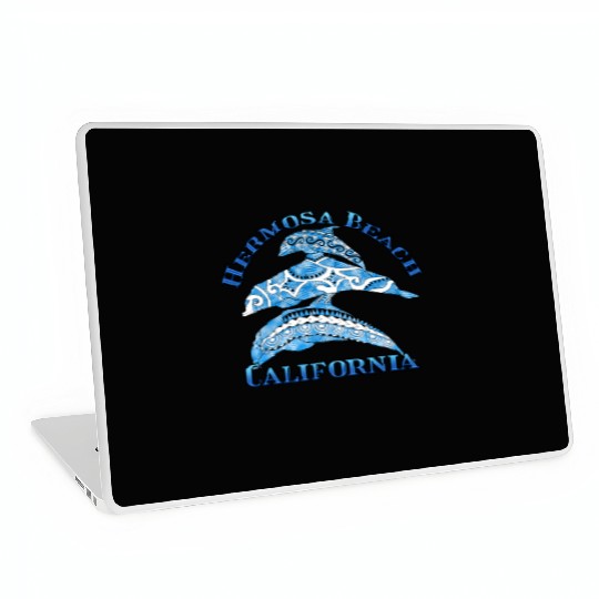 Hermosa Beach California Vacation Tribal Dolphins Laptop Skins