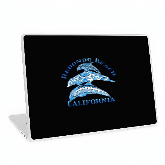 Redondo Beach California Vacation Tribal Dolphins Laptop Skins