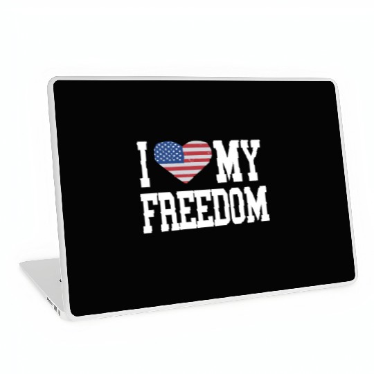Patriotic American Flag I Heart Freedom, I Love Laptop Skins