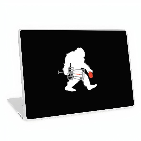 Bigfoot Disc Golf Cryptid Sasquatch Disc Golfer Laptop Skins