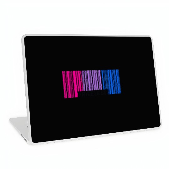 Priceless Bisexual Pride Barcode Subtle Bi Flag Laptop Skins