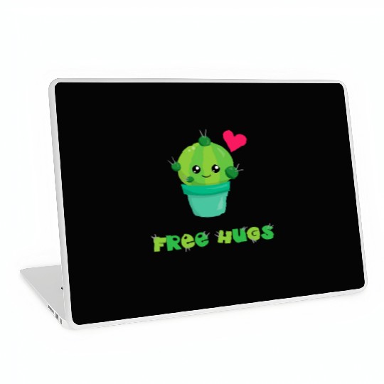 Free Hugs Laptop Skins Succulent Pun Cactus Gardening