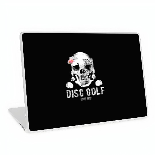 Skull Disc Golf For Life Laptop Skins Funny Frolf Frisbee