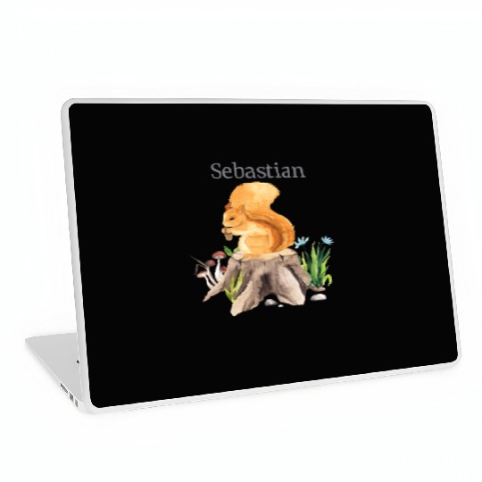 Waldtier Squirrel Flowers Name Sebastian Laptop Skins