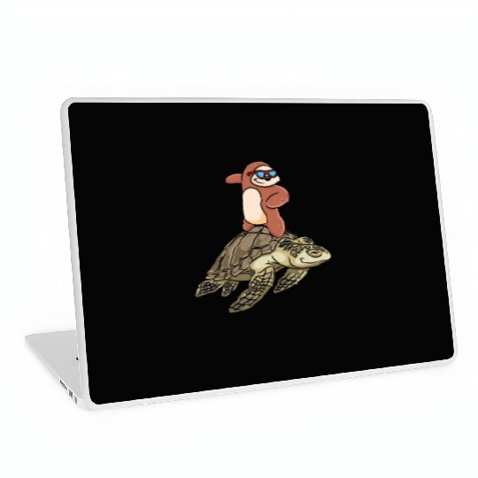Sloth Surfing Turtle Slow Animal Lover Laptop Skins