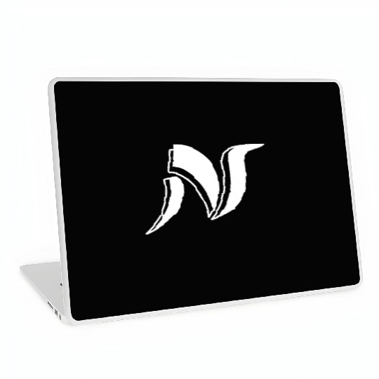 3D letter N logo "White Design" Laptop Skins