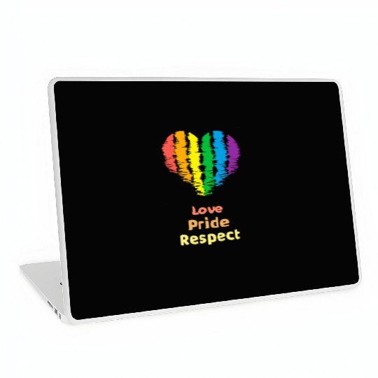 Love Pride Respect. Rainbow Heart For Oslo Laptop Skins