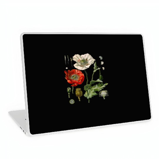 Red Poppy flower Botanical Poppies Red Poppy Laptop Skins