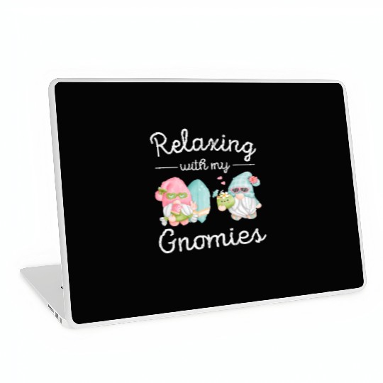 Relaxing Gnomes Surfing Vacation Gnome Lover Laptop Skins