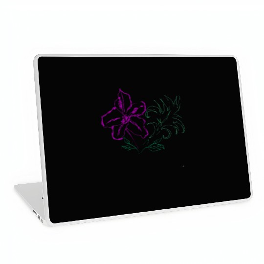 Tropical leaf and hibiscus Laptop Skins