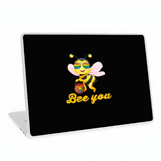 Bee LGBT Gay Lesbian Pride Rainbow Honey Laptop Skins