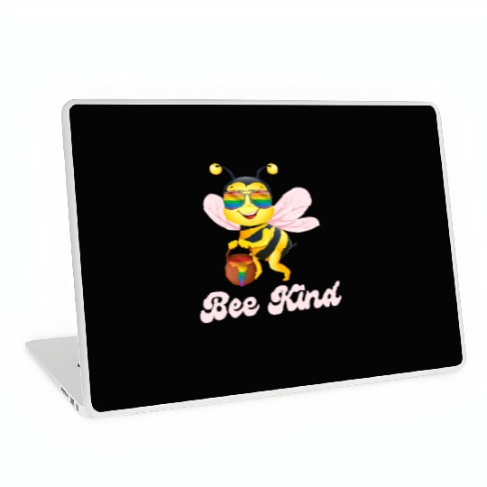 Bee LGBTQ Pride Rainbow Flag Kindness Laptop Skins