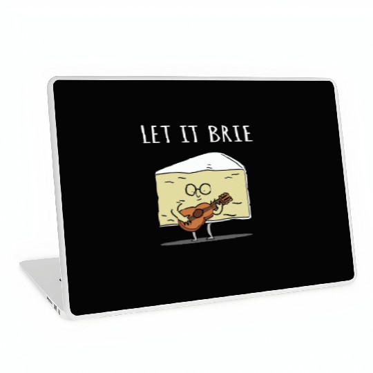 Let It Brie Cheese Musician With Guitar Laptop Skins