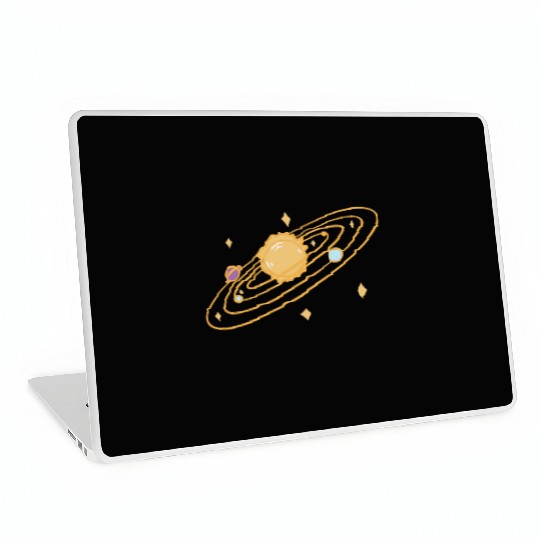 solar system with sparkles doodle Laptop Skins