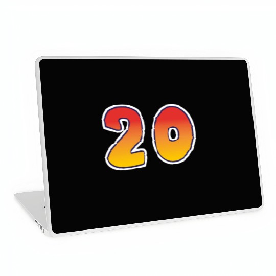 Number 20 Red - Orange Design Laptop Skins