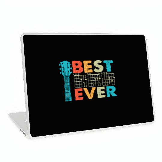 Best Dad Ever Funny Guitar Lover Vintage Father Laptop Skins
