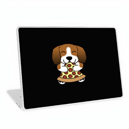 Basset Hound Pizza Lover Laptop Skins