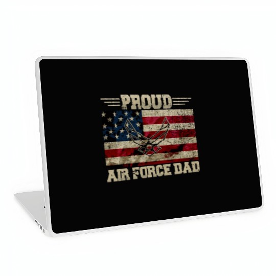 Proud Air Force Dad Veteran Us Flag Laptop Skins