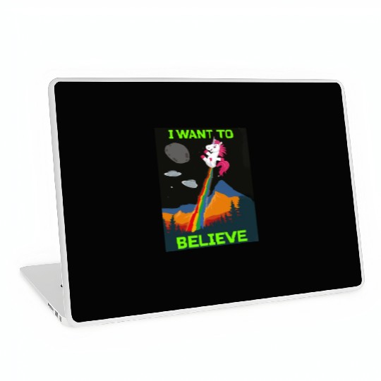 Unicorn "I Want To Believe" UAP Outfit Alien Ufo Laptop Skins