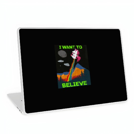 Unicorn "I Want To Believe" UAP Outfit Alien Ufo Laptop Skins