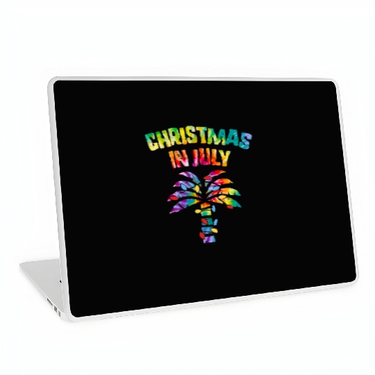 Christmas In July Beach Palm Xmas Tree Summer Laptop Skins