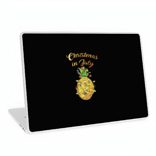 Christmas In July Pineapple Xmas Tree Lights Laptop Skins