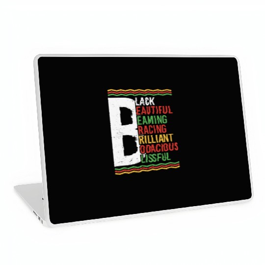 Black Beautiful Beaming Bracing Brilliant Laptop Skins