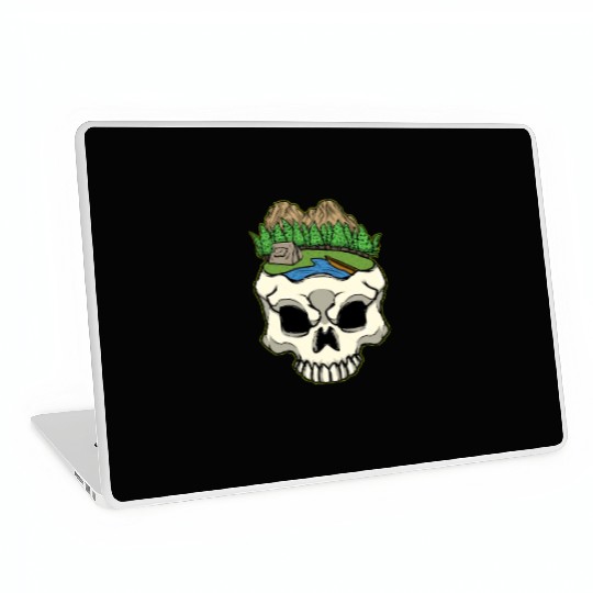 Skeleton Head Camp Campsite Camper Camping Laptop Skins