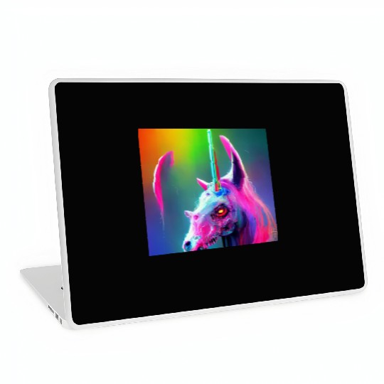 Heavy metal rainbow ultra unicorn Laptop Skins